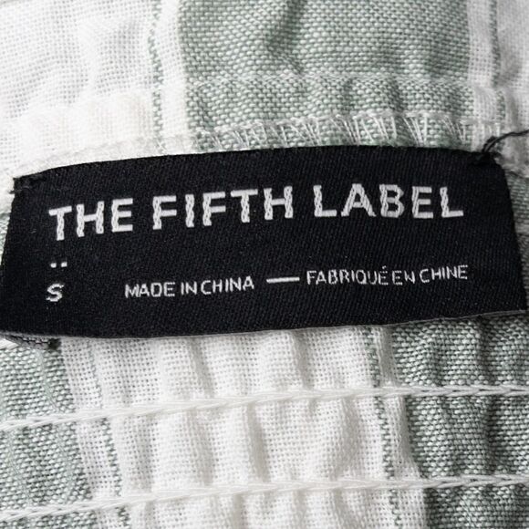 Revolve The Fifth Label Poetic Stripe Smock Top in Sage White Cap Sleeves - Picture 4 of 12